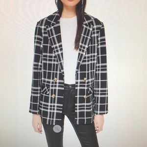 Club Monaco Double Breasted Check Jacket